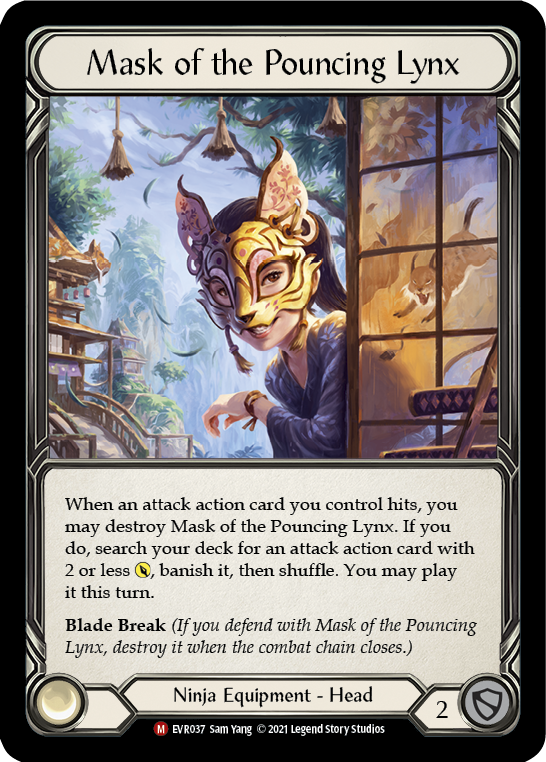 Mask of the Pouncing Lynx [EVR037] (Everfest)  1st Edition Cold Foil | Good Games North