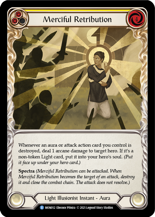 Merciful Retribution [MON012-RF] 1st Edition Rainbow Foil | Good Games North
