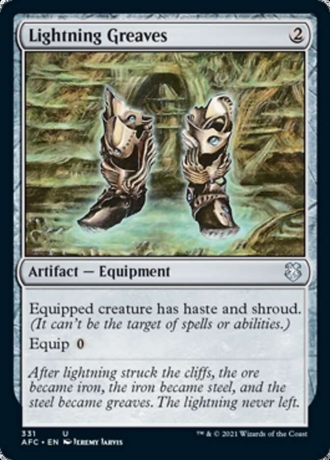 Lightning Greaves [Dungeons & Dragons: Adventures in the Forgotten Realms Commander] | Good Games North
