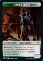 Blood // Human Soldier Double-sided Token [Innistrad: Crimson Vow Tokens] | Good Games North