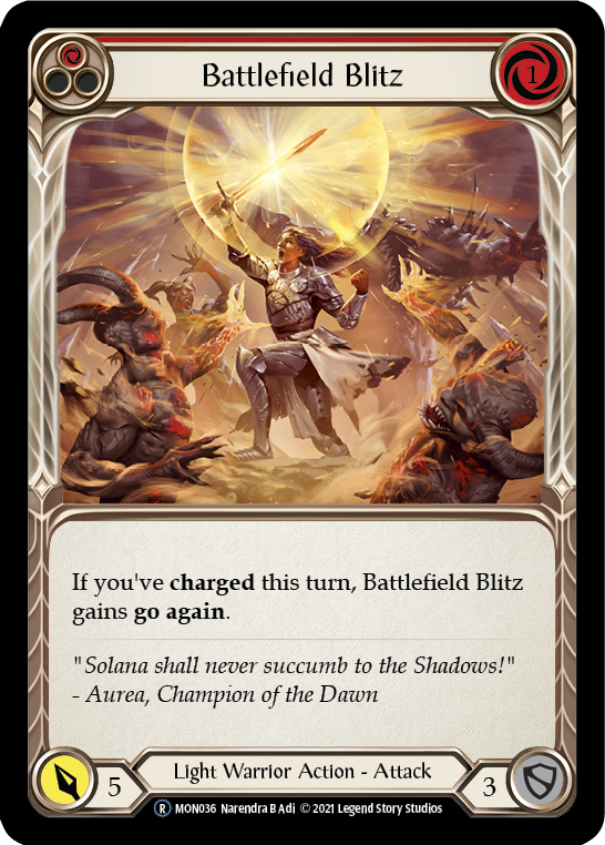 Battlefield Blitz (Red) [U-MON036-RF] Unlimited Rainbow Foil | Good Games North