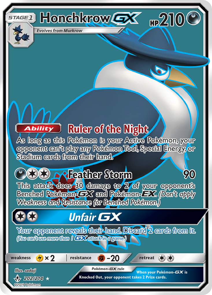 Honchkrow GX (202/214) [Sun & Moon: Unbroken Bonds] | Good Games North