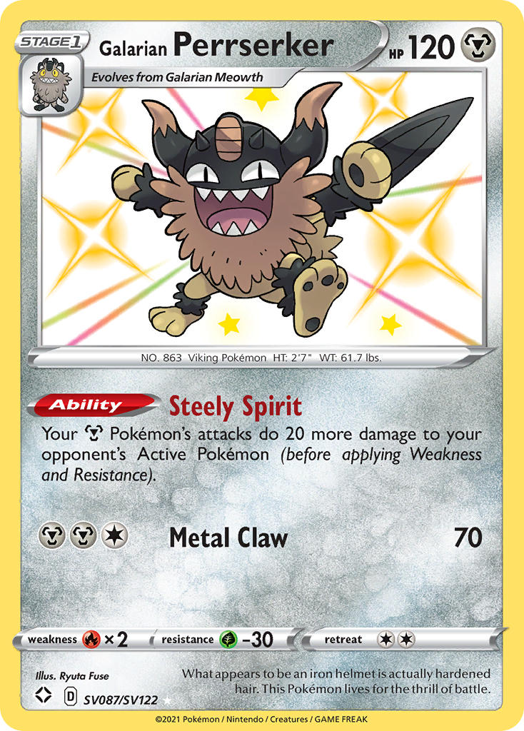 Galarian Perrserker (SV087/SV122) [Sword & Shield: Shining Fates] | Good Games North