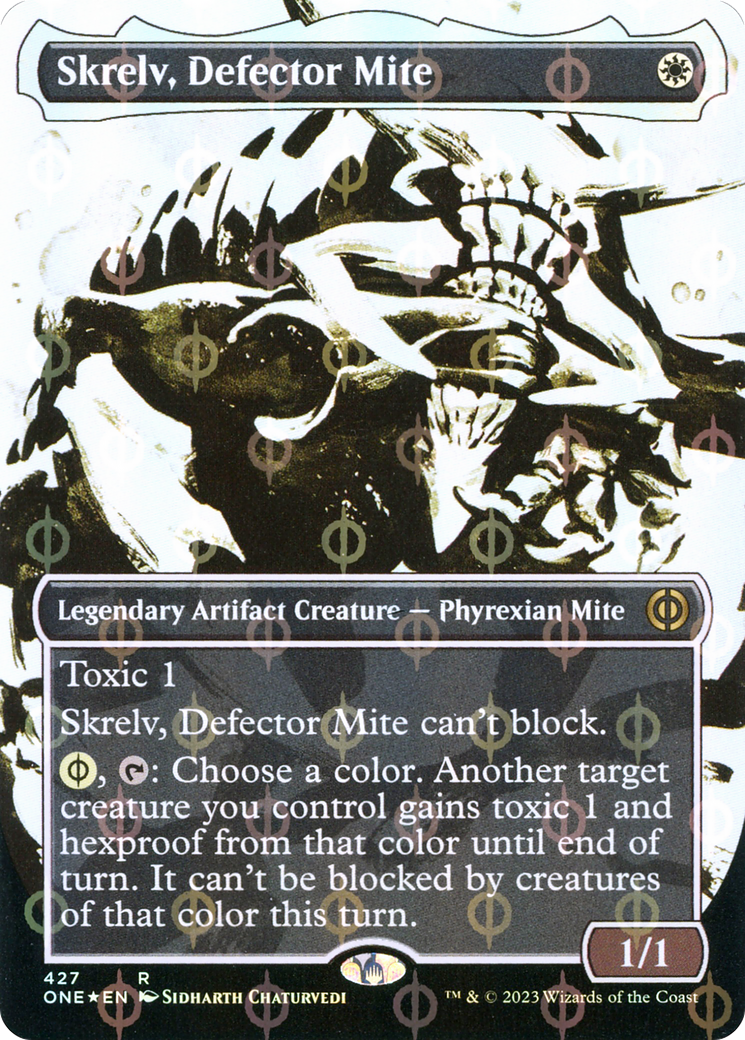Skrelv, Defector Mite (Borderless Ichor Step-and-Compleat Foil) [Phyrexia: All Will Be One] | Good Games North