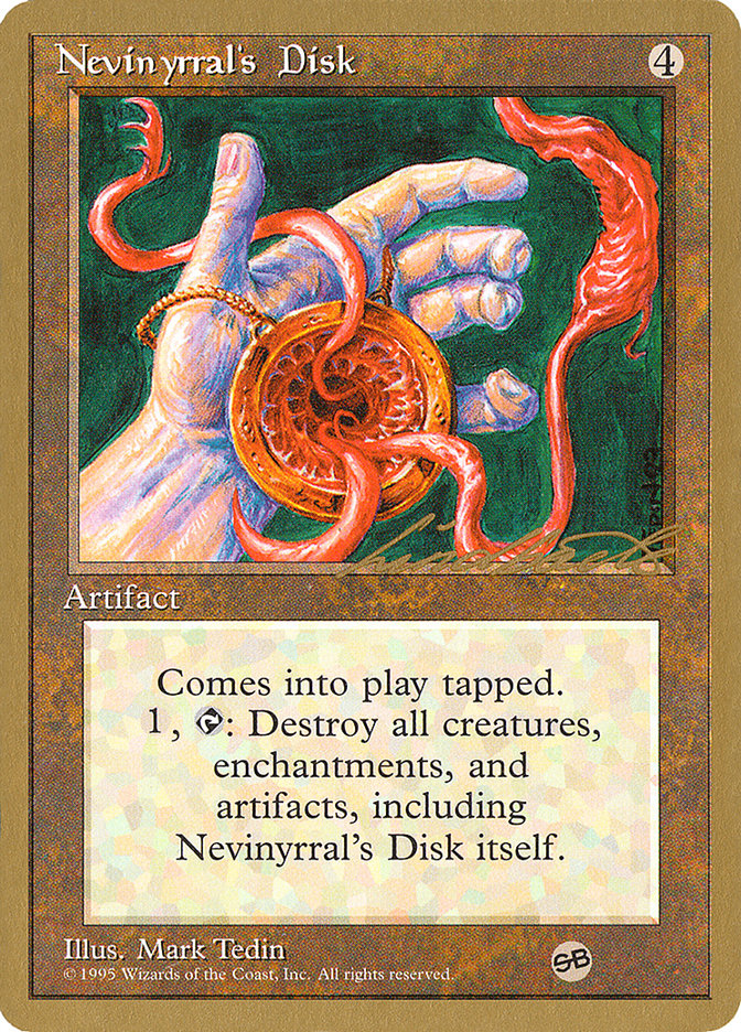 Nevinyrral's Disk (Leon Lindback) (SB) [Pro Tour Collector Set] | Good Games North