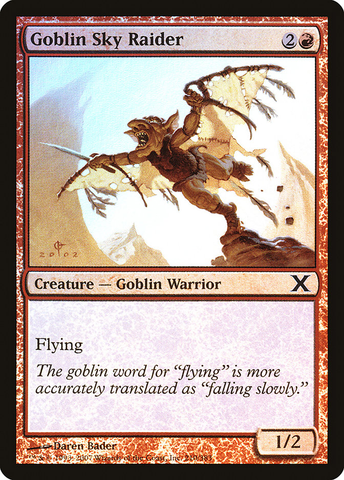 Goblin Sky Raider (Premium Foil) [Tenth Edition] | Good Games North