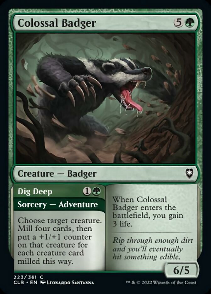 Colossal Badger // Dig Deep [Commander Legends: Battle for Baldur's Gate] | Good Games North