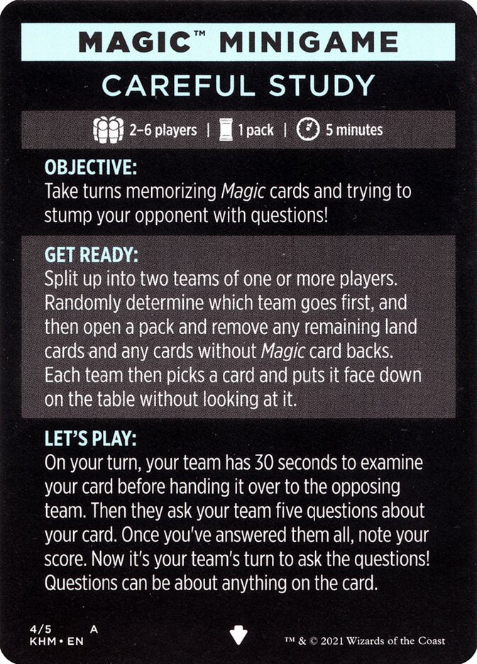 Careful Study (Magic Minigame) [Kaldheim Minigame] | Good Games North