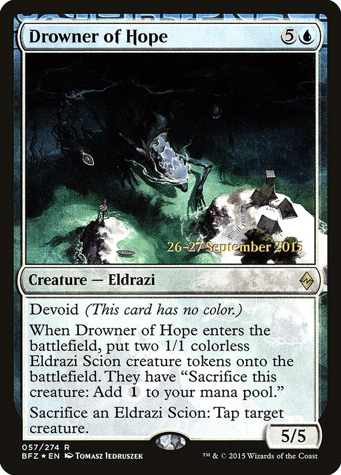 Drowner of Hope  [Battle for Zendikar Prerelease Promos] | Good Games North