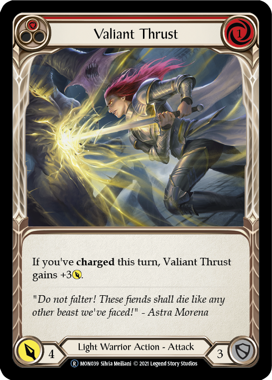 Valiant Thrust (Red) [U-MON039-RF] Unlimited Rainbow Foil | Good Games North