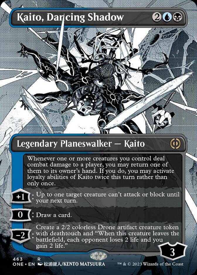 Kaito, Dancing Shadow (Borderless Manga Step-and-Compleat Foil) [Phyrexia: All Will Be One] | Good Games North