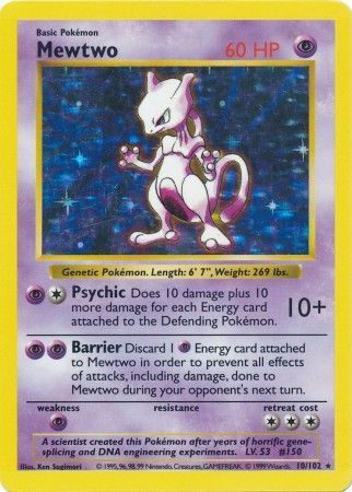 Mewtwo (10/102) [Base Set Shadowless Unlimited] | Good Games North