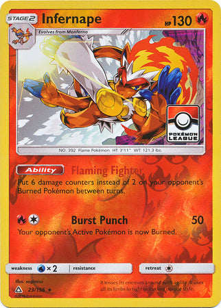 Infernape (23/156) (League Promo) [Sun & Moon: Ultra Prism] | Good Games North