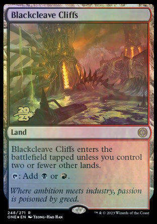 Blackcleave Cliffs [Phyrexia: All Will Be One Prerelease Promos] | Good Games North