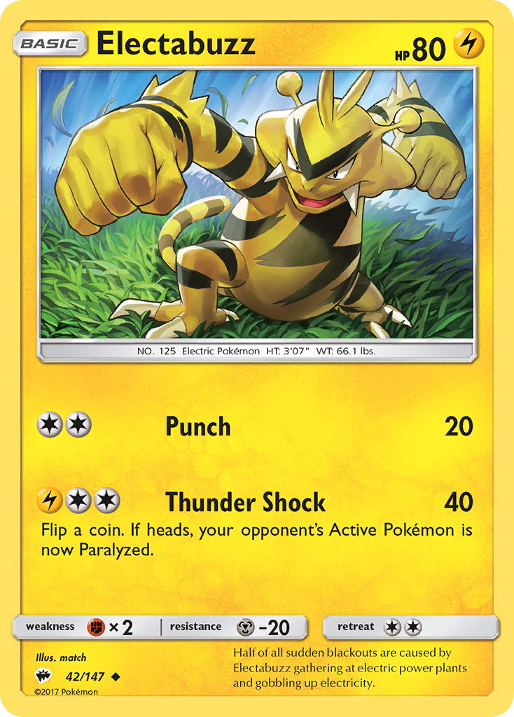 Electabuzz (42/147) [Sun & Moon: Burning Shadows] | Good Games North