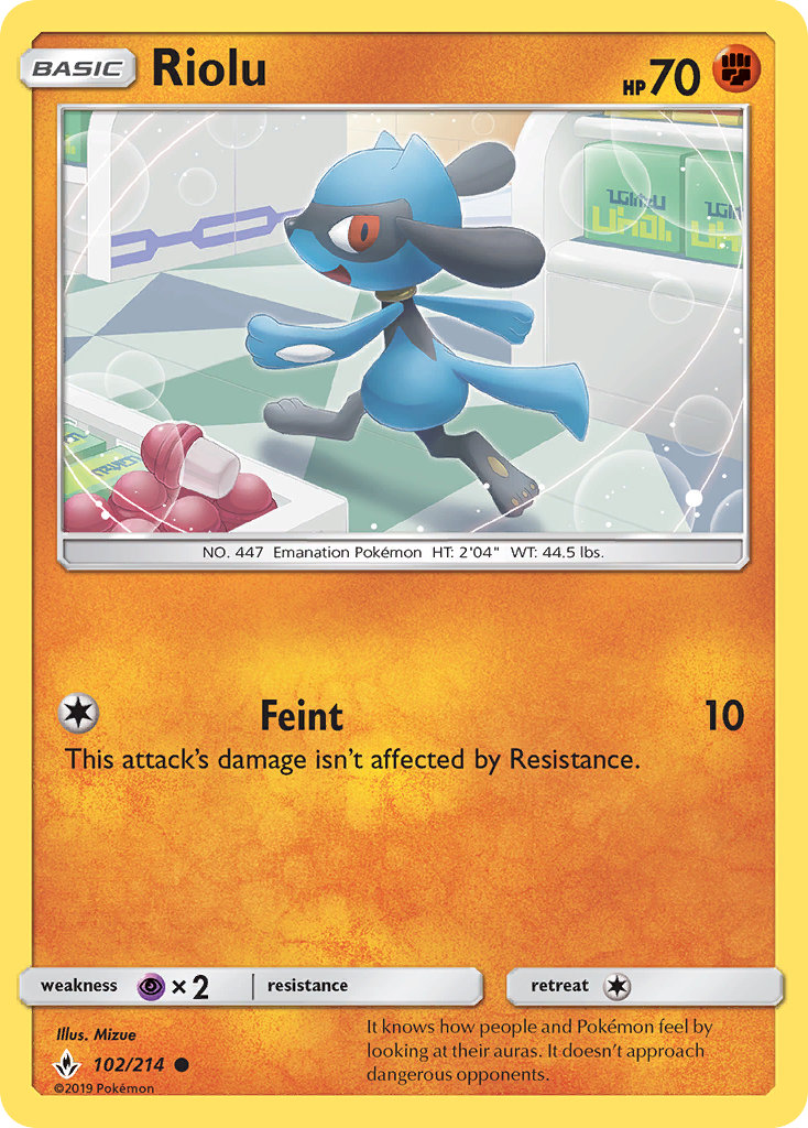 Riolu (102/214) [Sun & Moon: Unbroken Bonds] | Good Games North