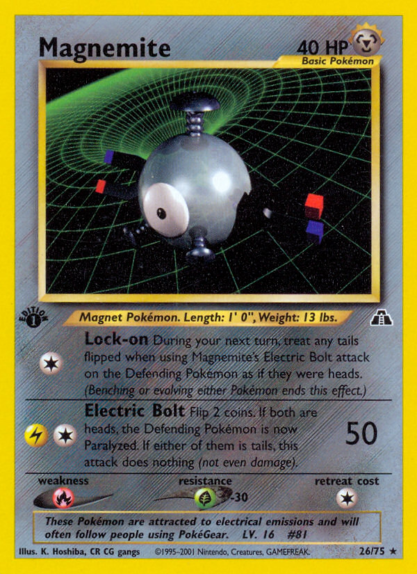 Magnemite (26/75) [Neo Discovery 1st Edition] | Good Games North