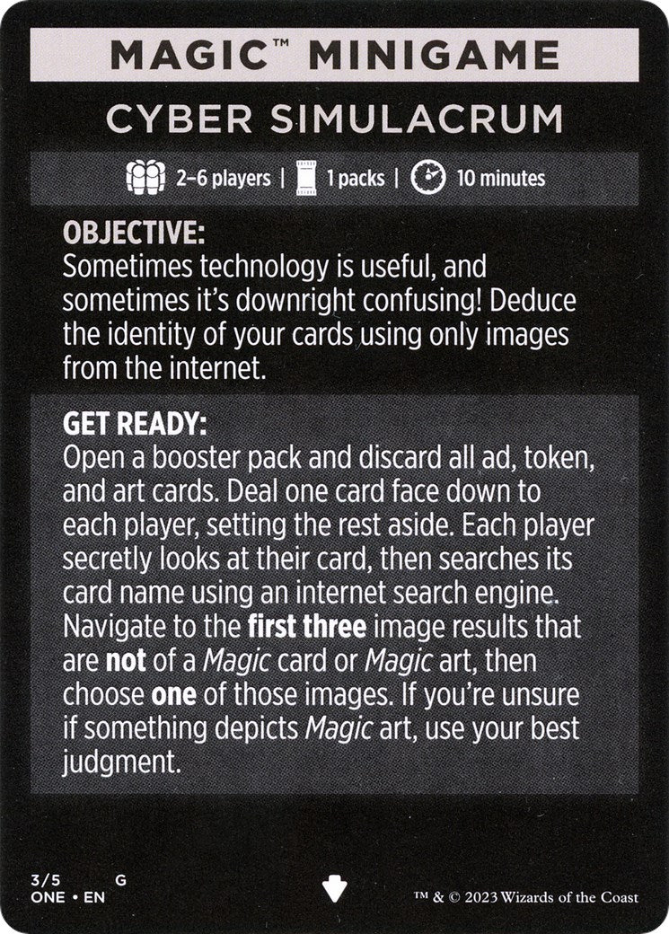 Cyber Simulacrum (Magic Minigame) [Phyrexia: All Will Be One Minigame] | Good Games North