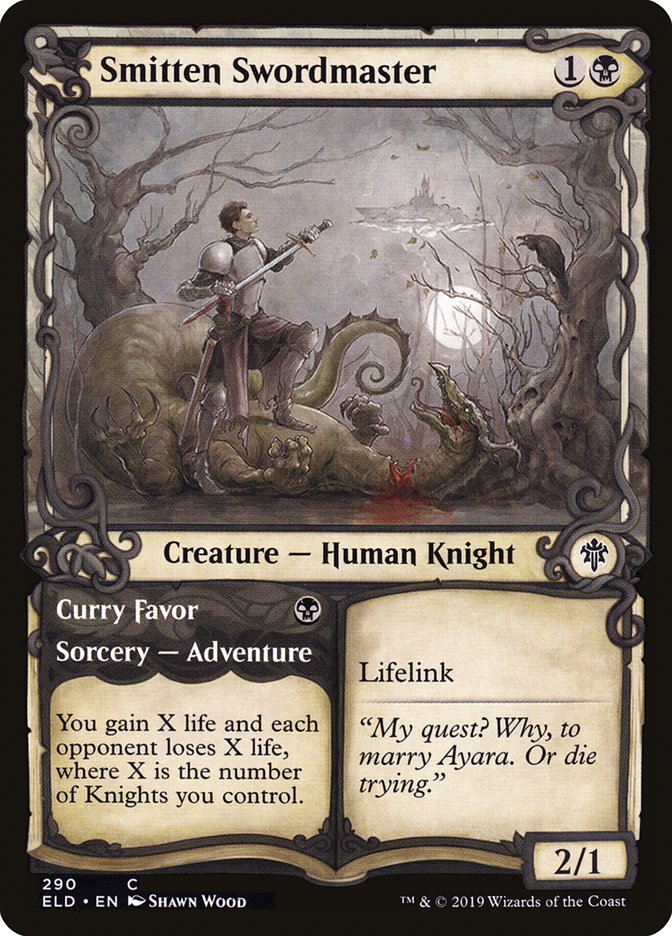 Smitten Swordmaster // Curry Favor (Showcase) [Throne of Eldraine] | Good Games North