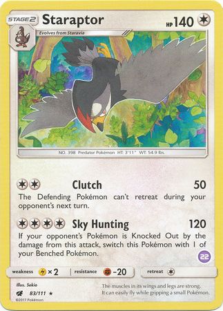 Staraptor (83/111) (Deck Exclusive #22) [Sun & Moon: Trainer Kit - Alolan Sandslash] | Good Games North