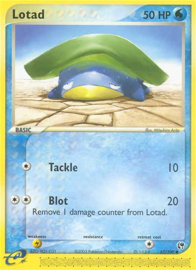 Lotad (67/100) [EX: Sandstorm] | Good Games North