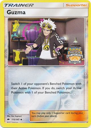 Guzma (115/147) (League Promo) [Sun & Moon: Burning Shadows] | Good Games North