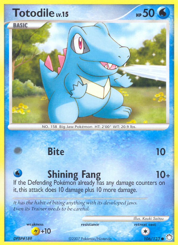 Totodile (106/123) [Diamond & Pearl: Mysterious Treasures] | Good Games North