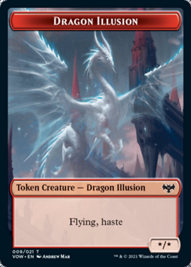 Zombie (008) // Dragon Illusion Double-sided Token [Innistrad: Crimson Vow Tokens] | Good Games North