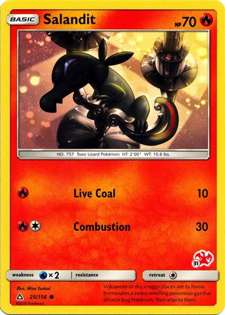 Salandit (25/156) (Charizard Stamp #31) [Battle Academy 2020] | Good Games North
