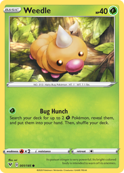 Weedle (001/185) [Sword & Shield: Vivid Voltage] | Good Games North