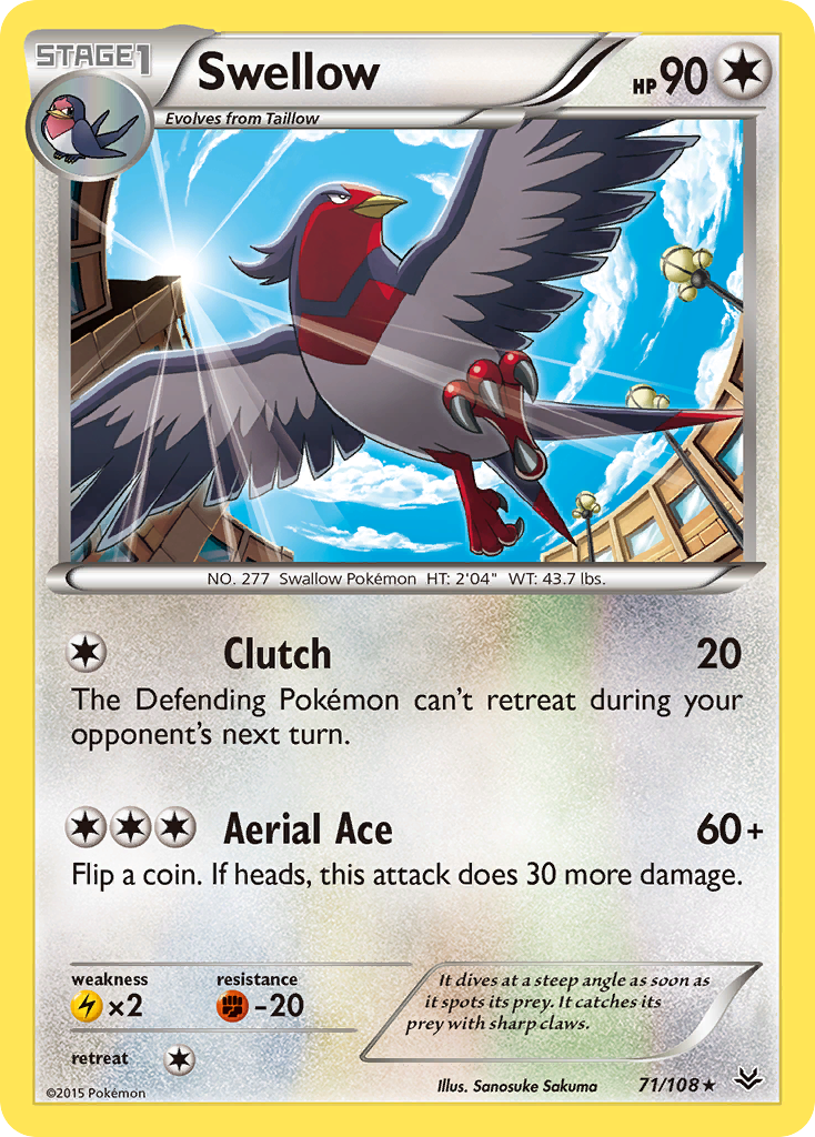 Swellow (71/108) [XY: Roaring Skies] | Good Games North