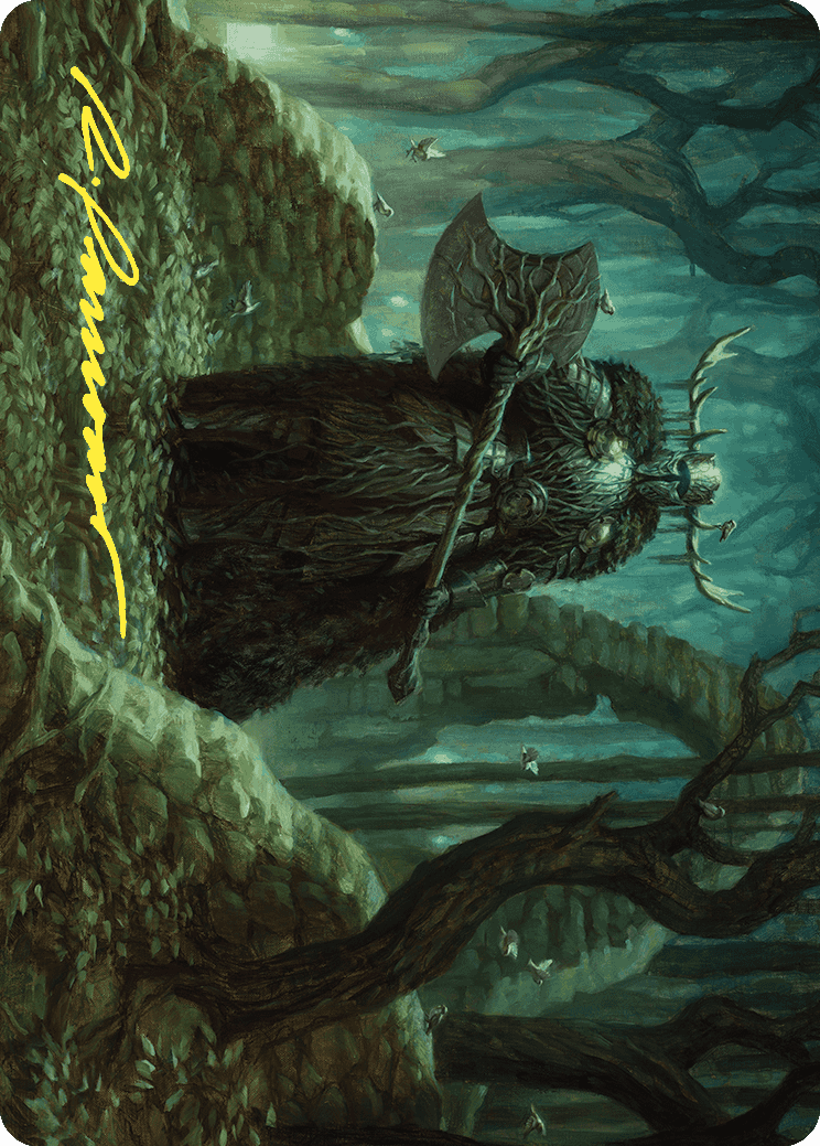 Mosswood Dreadknight Art Card (Gold-Stamped Signature) [Wilds of Eldraine Art Series] | Good Games North