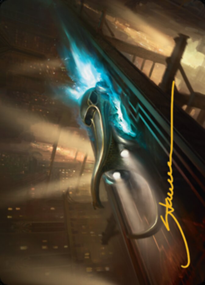 Run Out of Town Art Card (Gold-Stamped Signature) [Streets of New Capenna Art Series] | Good Games North