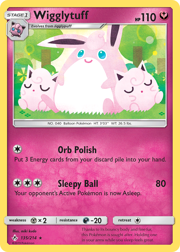 Wigglytuff (135/214) [Sun & Moon: Unbroken Bonds] | Good Games North
