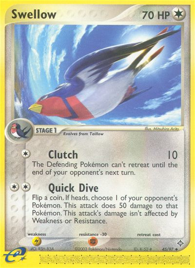Swellow (45/97) [EX: Dragon] | Good Games North