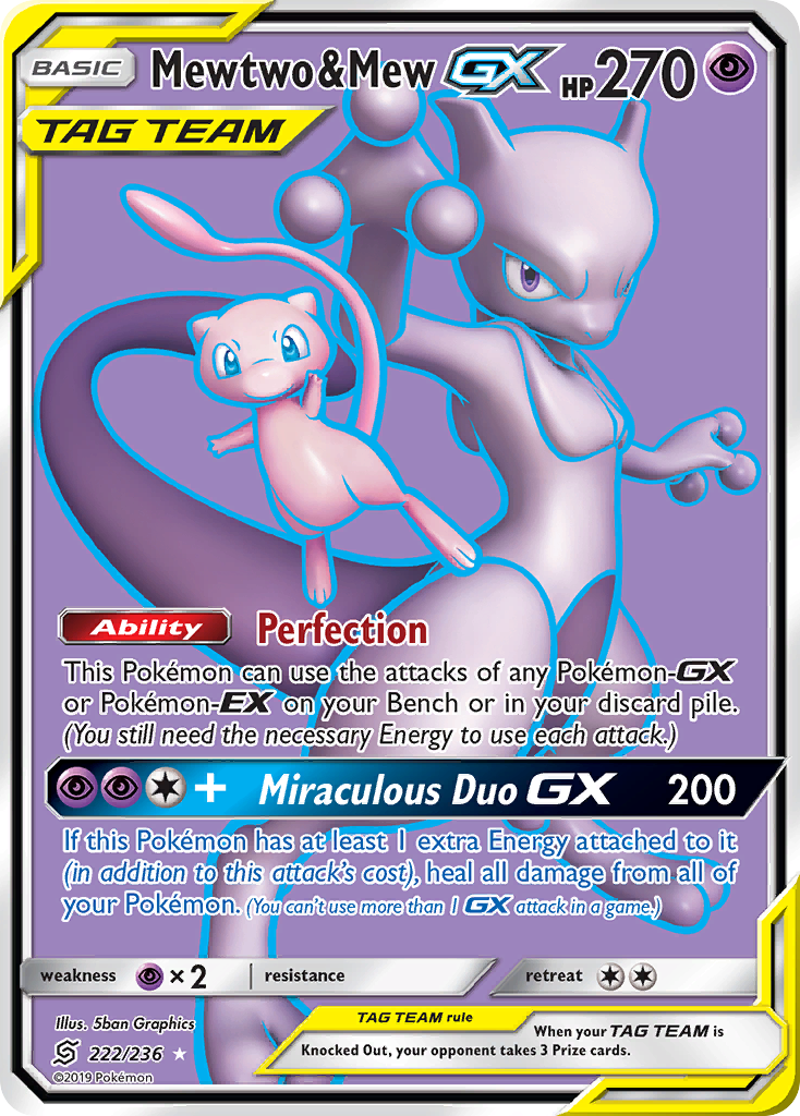Mewtwo & Mew GX (222/236) [Sun & Moon: Unified Minds] | Good Games North