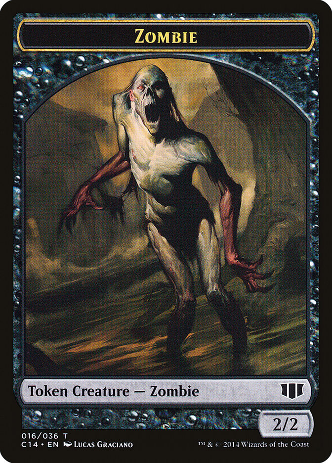 Ob Nixilis of the Black Oath Emblem // Zombie (016/036) Double-sided Token [Commander 2014 Tokens] | Good Games North