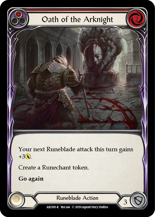 Oath of the Arknight (Red) [ARC091-R] 1st Edition Rainbow Foil | Good Games North