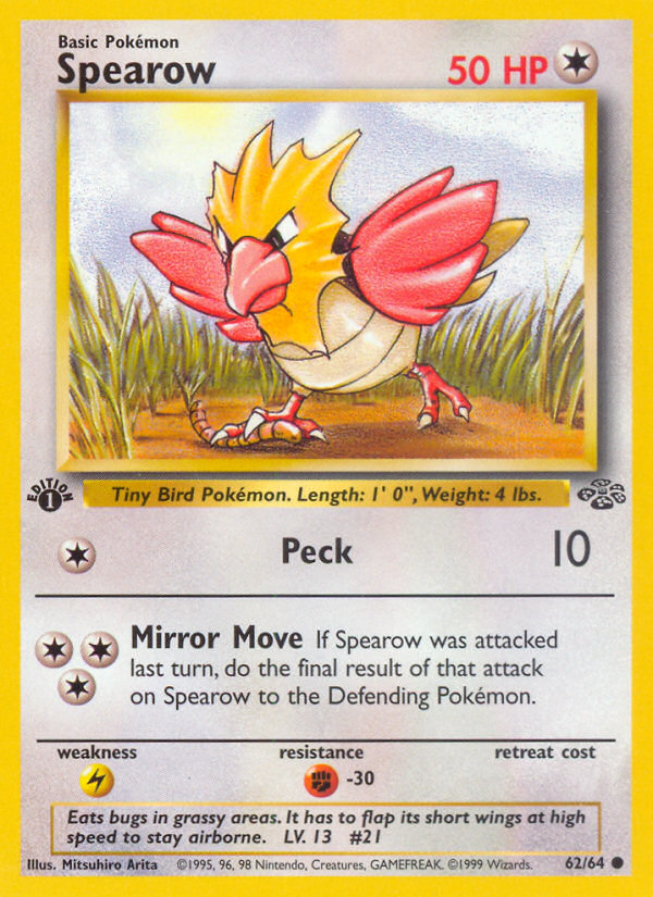 Spearow (62/64) [Jungle 1st Edition] | Good Games North