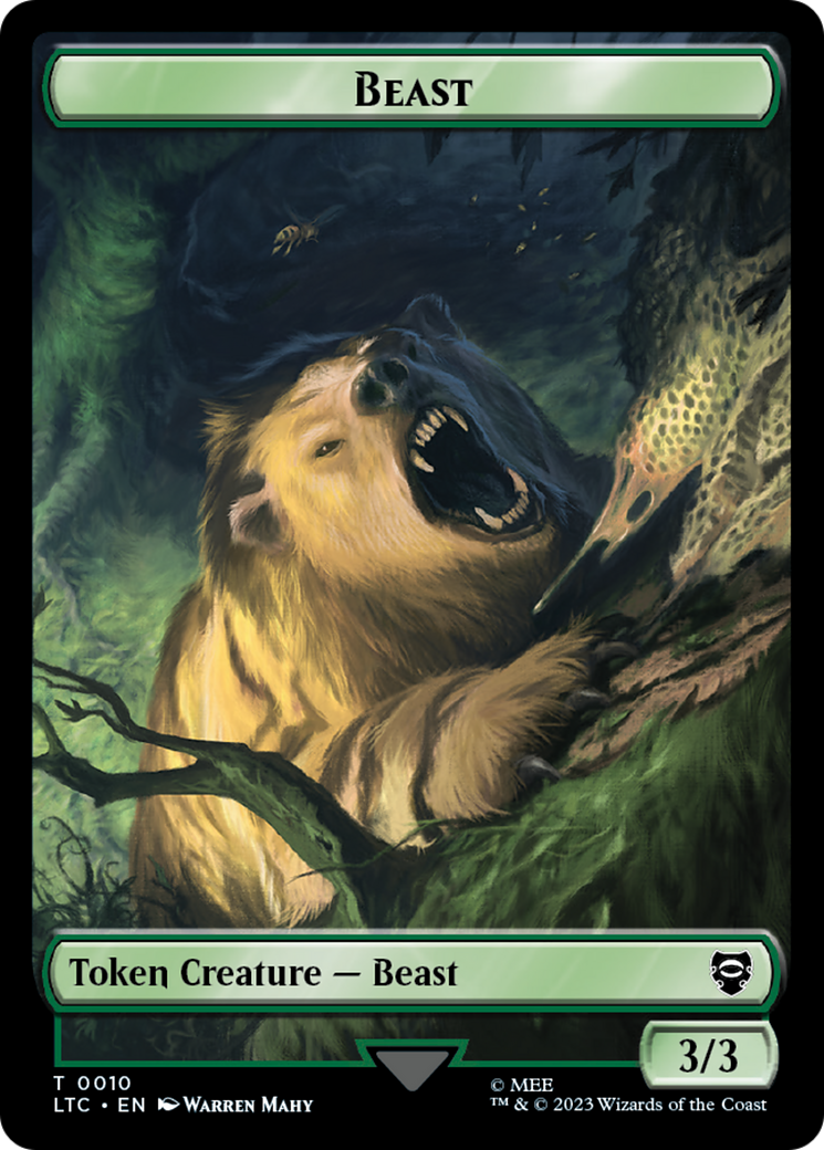 Beast // Treefolk Double Sided Token [The Lord of the Rings: Tales of Middle-Earth Commander Tokens] | Good Games North