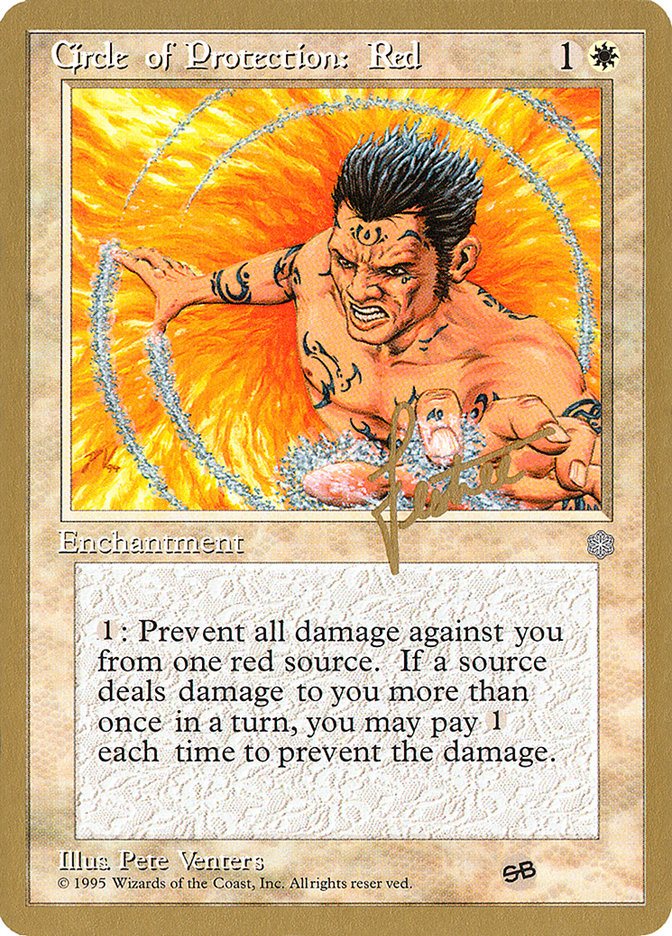 Circle of Protection: Red (Bertrand Lestree) (SB) (ICE) [Pro Tour Collector Set] | Good Games North