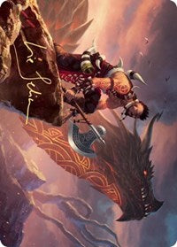 Dragonkin Berserker Art Card (Gold-Stamped Signature) [Kaldheim: Art Series] | Good Games North