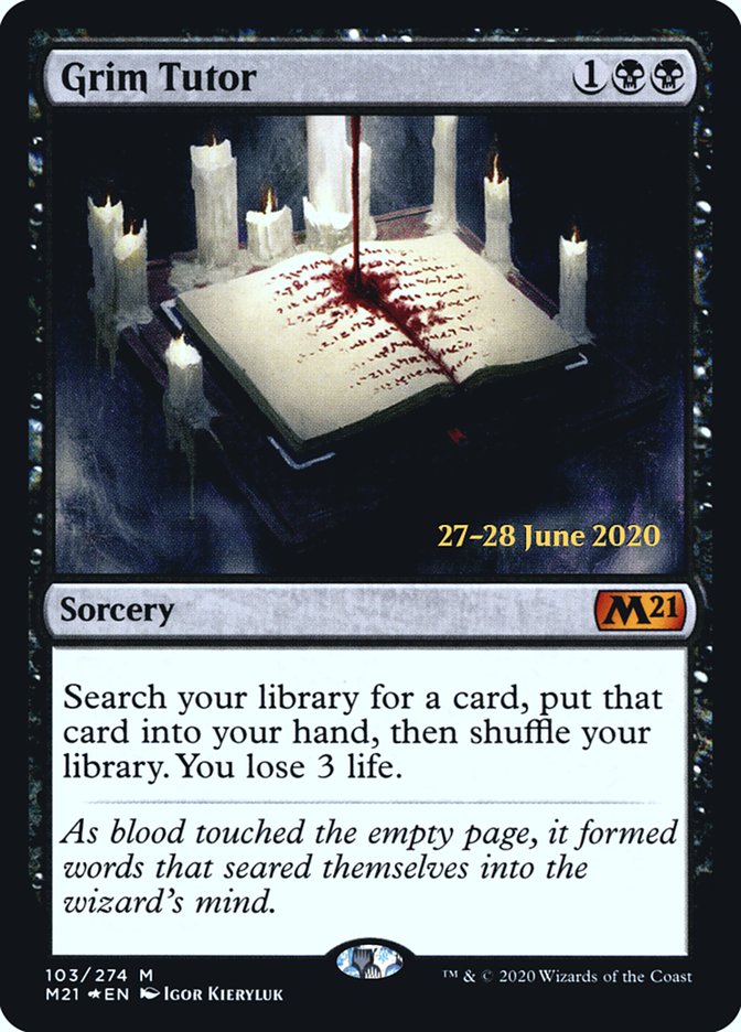 Grim Tutor  [Core Set 2021 Prerelease Promos] | Good Games North