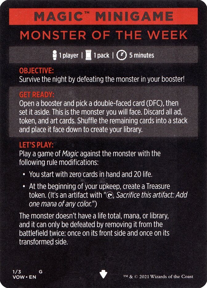 Monster of The Week (Magic Minigame) [Innistrad: Crimson Vow Minigame] | Good Games North
