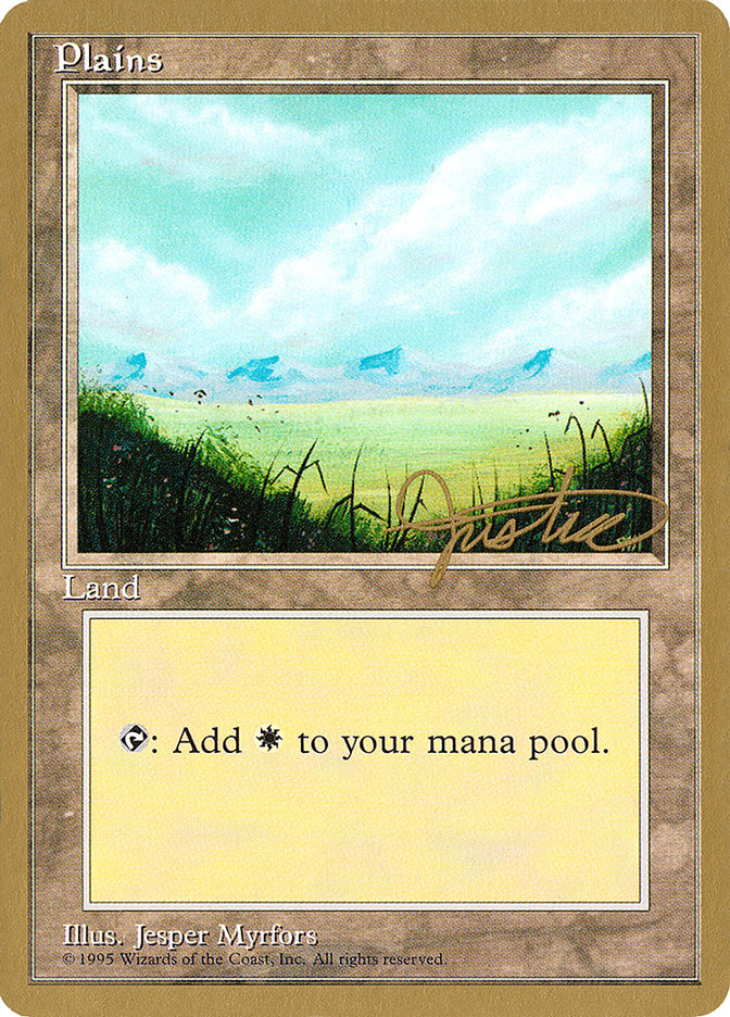 Plains (mj366) (Mark Justice) [Pro Tour Collector Set] | Good Games North