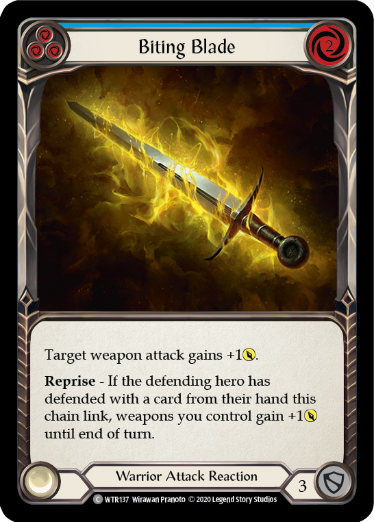 Biting Blade (Blue) [U-WTR137] (Welcome to Rathe Unlimited)  Unlimited Rainbow Foil | Good Games North