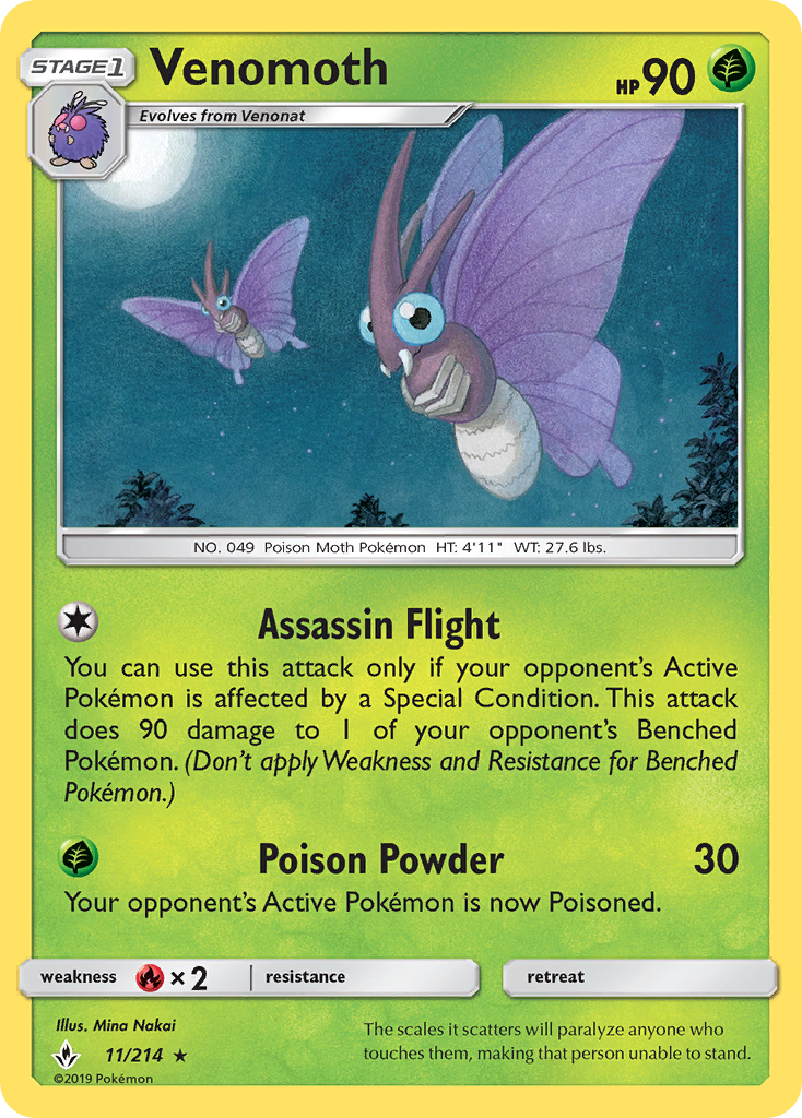 Venomoth (11/214) [Sun & Moon: Unbroken Bonds] | Good Games North