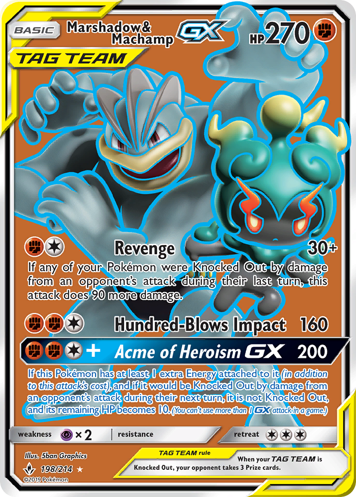 Marshadow & Machamp GX (198/214) [Sun & Moon: Unbroken Bonds] | Good Games North