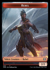 Rebel // Phyrexian Germ Double-Sided Token [Phyrexia: All Will Be One Commander Tokens] | Good Games North