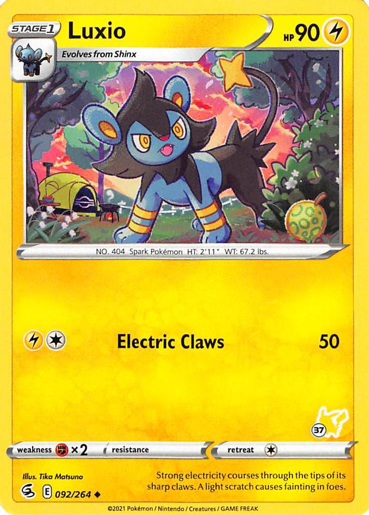 Luxio (092/264) (Pikachu Stamp #37) [Battle Academy 2022] | Good Games North